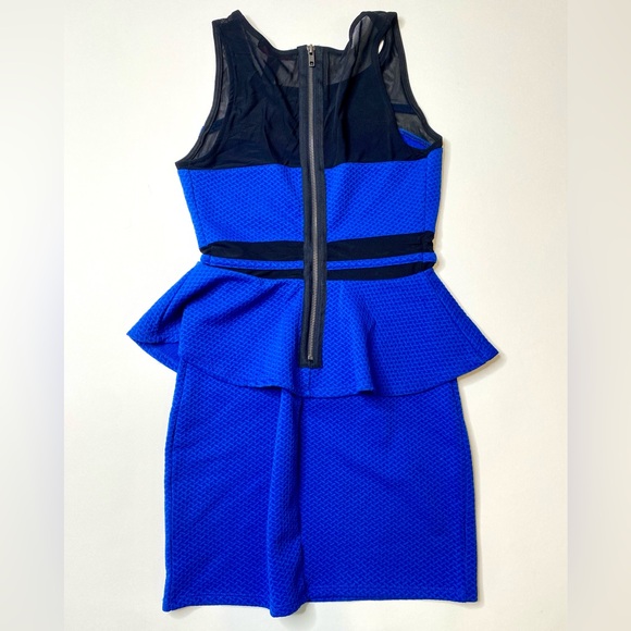Material Girl Blue Peplum Sheath Dress size small - Picture 2 of 7